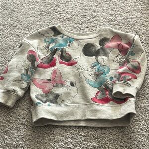 Disney Gray and Pink Sweater with Playful Cat Print